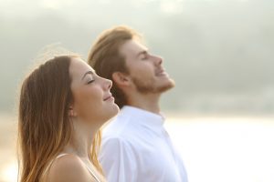 Deep breathing to combat stress
