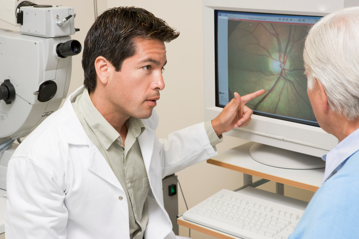 Blood vessels in the retina may ...