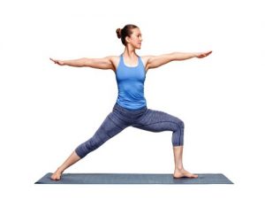 Warrior 2 yoga pose bladder