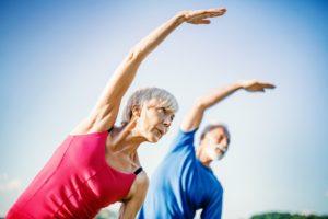 obese seniors exercising muscle mass