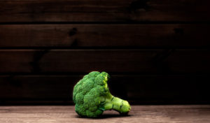 Broccoli vegetable on a dark background. Copy space. Fresh Broccoli closet up. Organic Food concept