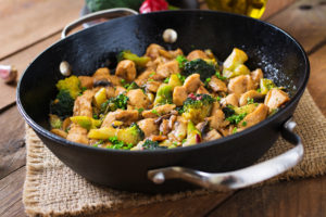 Stir fry chicken with broccoli and mushrooms - Chinese food