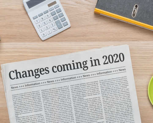 A newspaper on a desk with the headline Changes coming in 2020