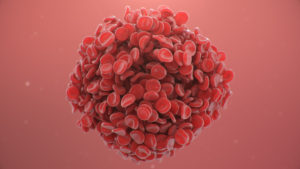 Red blood cells background, blood clot. Scientific and medical microbiological concept. Enrichment with oxygen and important nutrients. Transfer of important elements in the blood.
