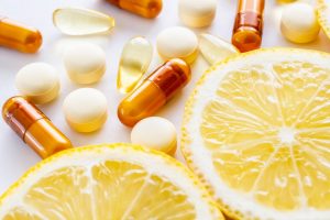 Supplement, Lemon, Vitamins, Nutrition, White Background