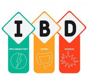 IBD - Inflammatory Bowel Disease acronym. medical concept background. vector illustration concept with keywords and icons. lettering illustration with icons for web banner, flyer, landing page